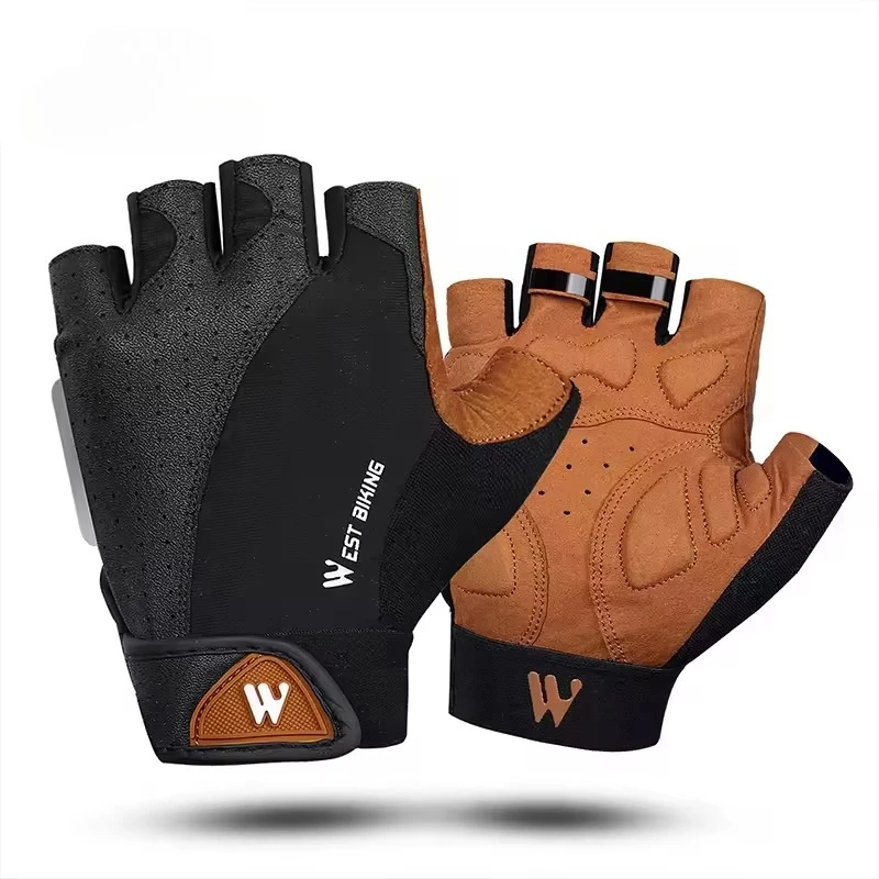 

Summer Half Finger Leather Cycling Gloves - Waterproof MTB Mountain Bike Racing Gloves for Motorcycle Bicycle Sports, Non-Slip