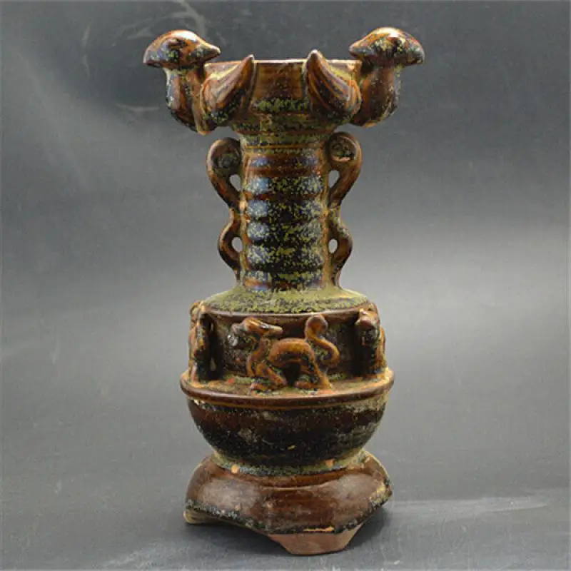 Tea Plate Dragon Mandarin Duck Picture Tripod Oil Lamp Collection Decoration