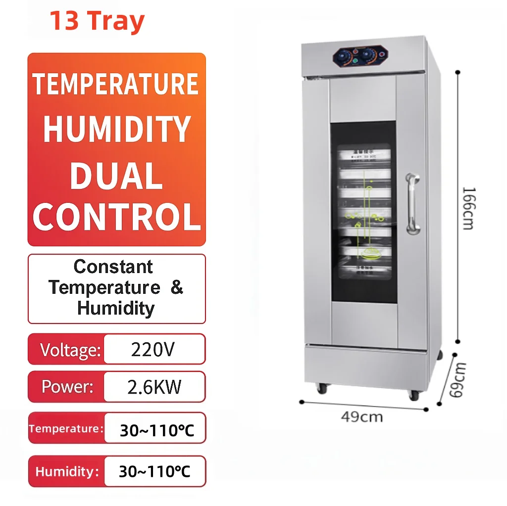 Electric 6/13/16 Trays Single Door Fermentation Equipment Pastry Oven Dough Proofer for Bakery with Digital Control