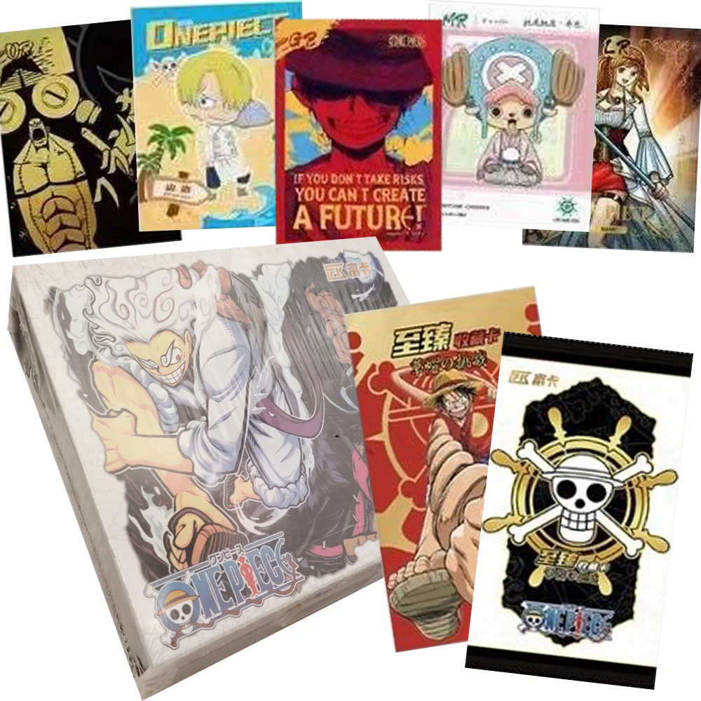One Piece Collection Cards for Kids Monkey D. Luffy Roronoa Zoro Q-version Fun Cartoon Anime Character Cards Christmas Toy Gifts