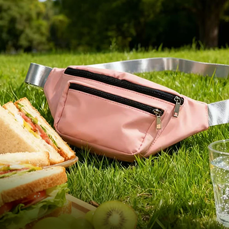 Women's Lightweight Slim Thin Running Outdoor Sports Waist Bag Waterproof Phone Pouch Small Gym Backpack Chest Bag