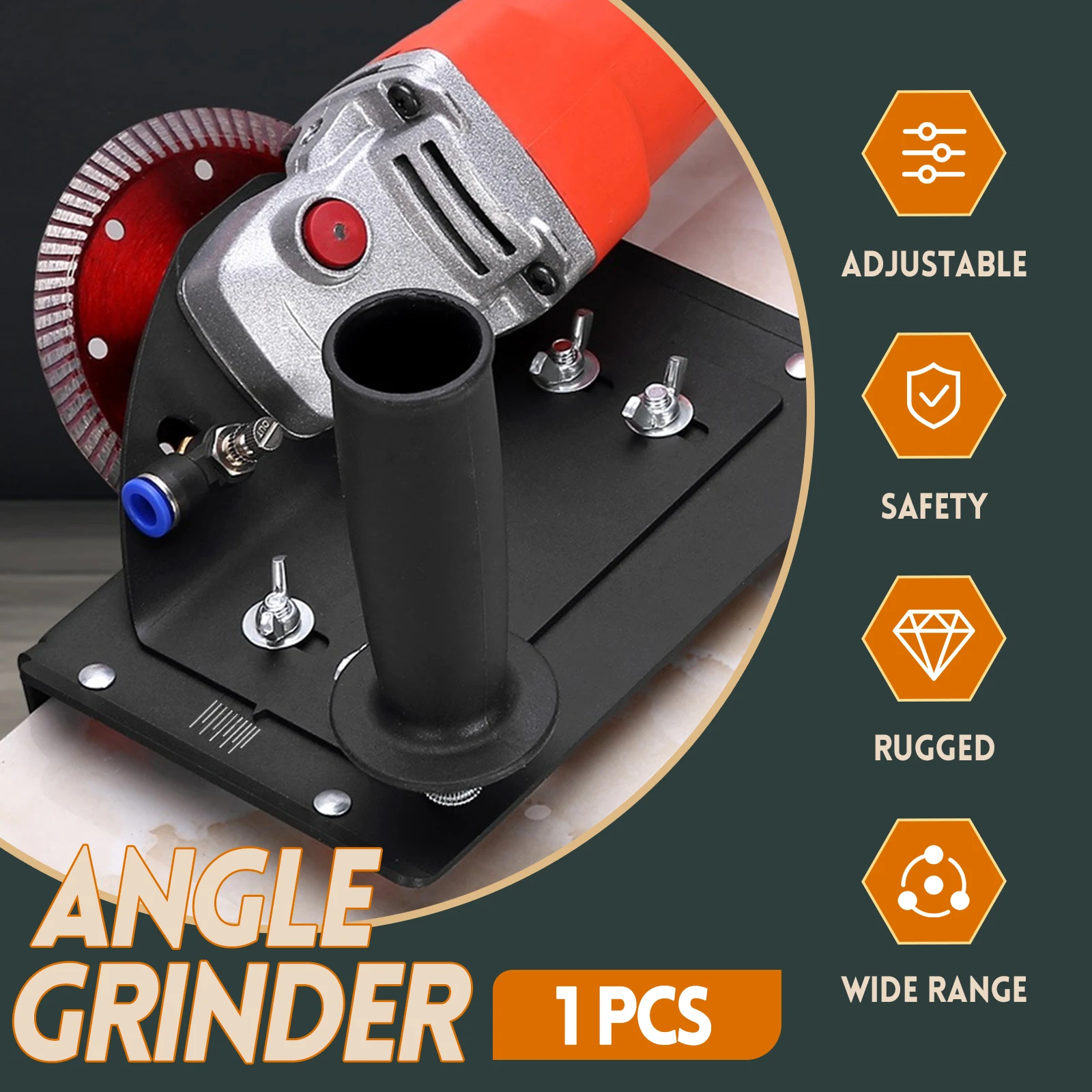Angle Grinder 45° Tile Chamfer Stand Adjustable 100 Type Angle Grinder Attachment Cutting Blade Ceramic Stone Cutting Bracket