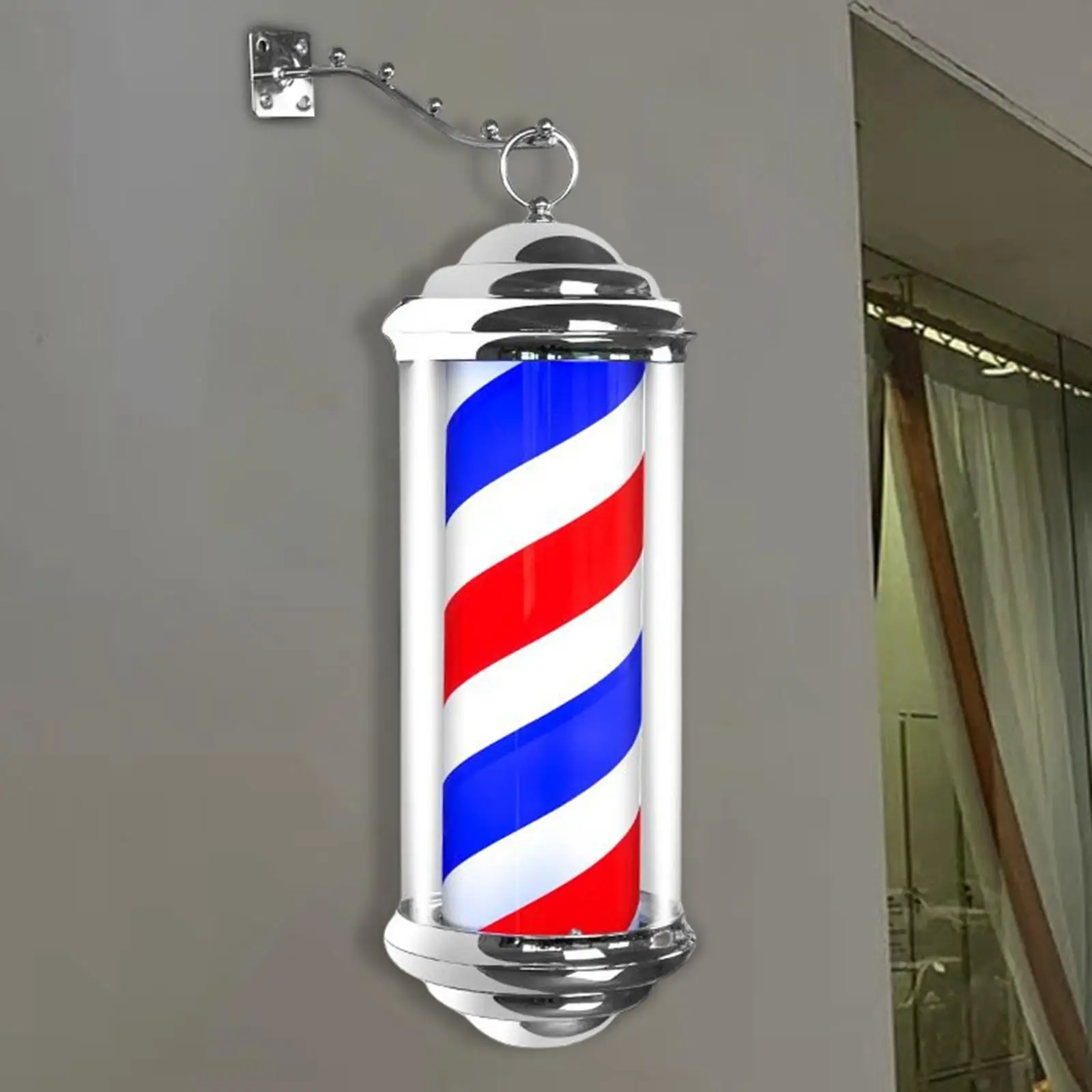 Barber Shop Sign Open Novelty Lighting Wall Hanging Waterproof Rotating Pole LED Light