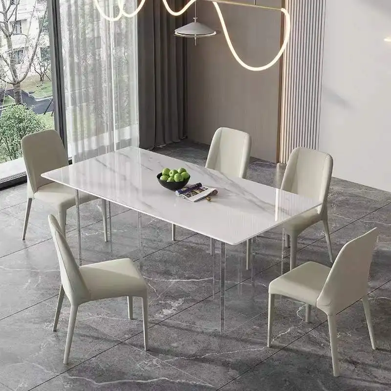 

Nordic designer acrylic slate dining table light luxury creative online celebrity floating table small apartment