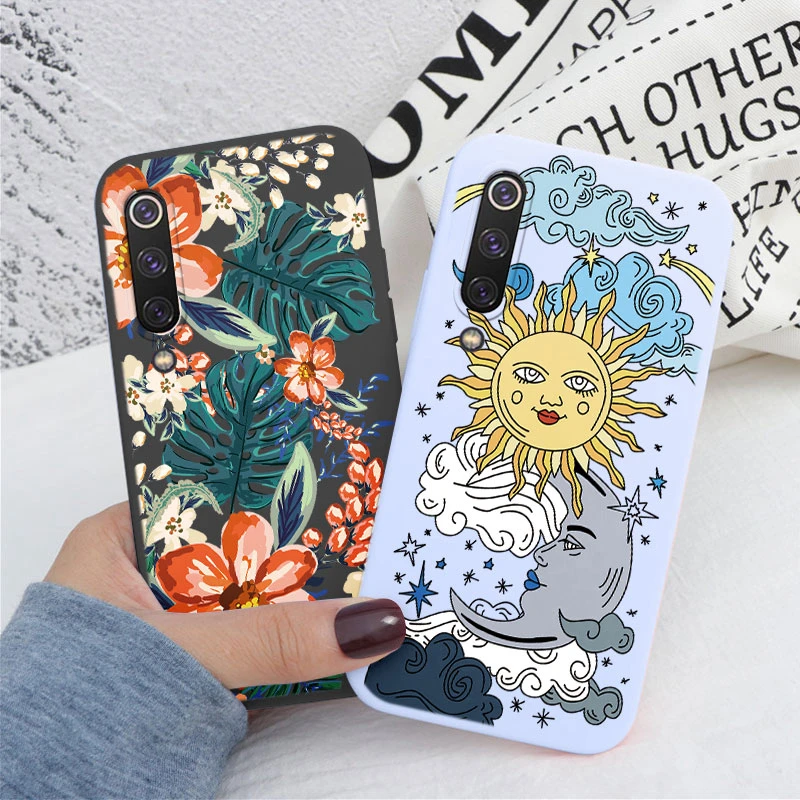 For Xiaomi A3 Mi A3 Lite Case Funny Cartoon Cat Shell Luxury Fashion Flower Pattern TPU Soft Cover For Xiaomi A3 A 3 Lite Fundas