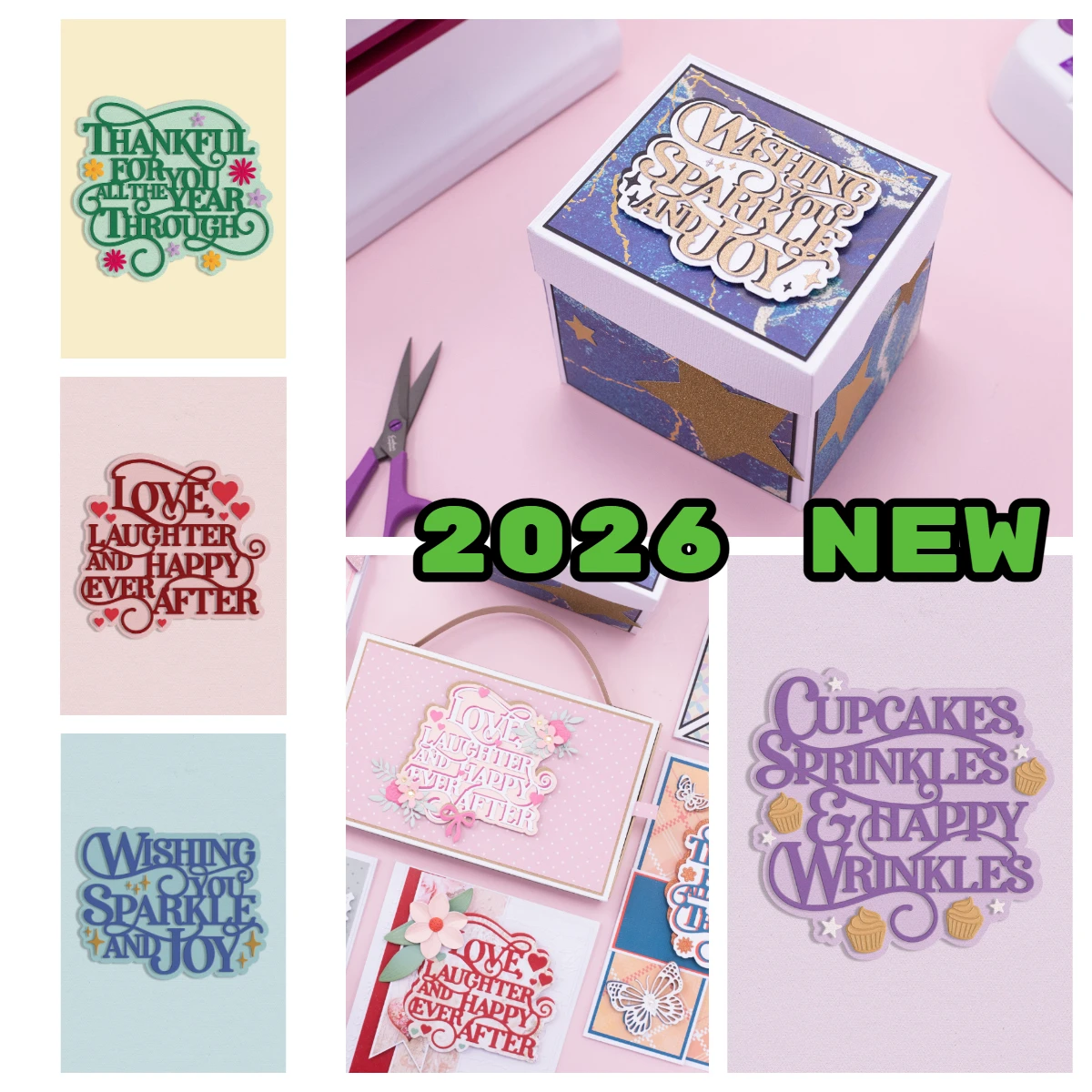 

Thankful for You Sentiment 2026 New Arrival Metal Cutting Dies Cut Die Mold Craft Decoration Embossing Template DIY Handmade