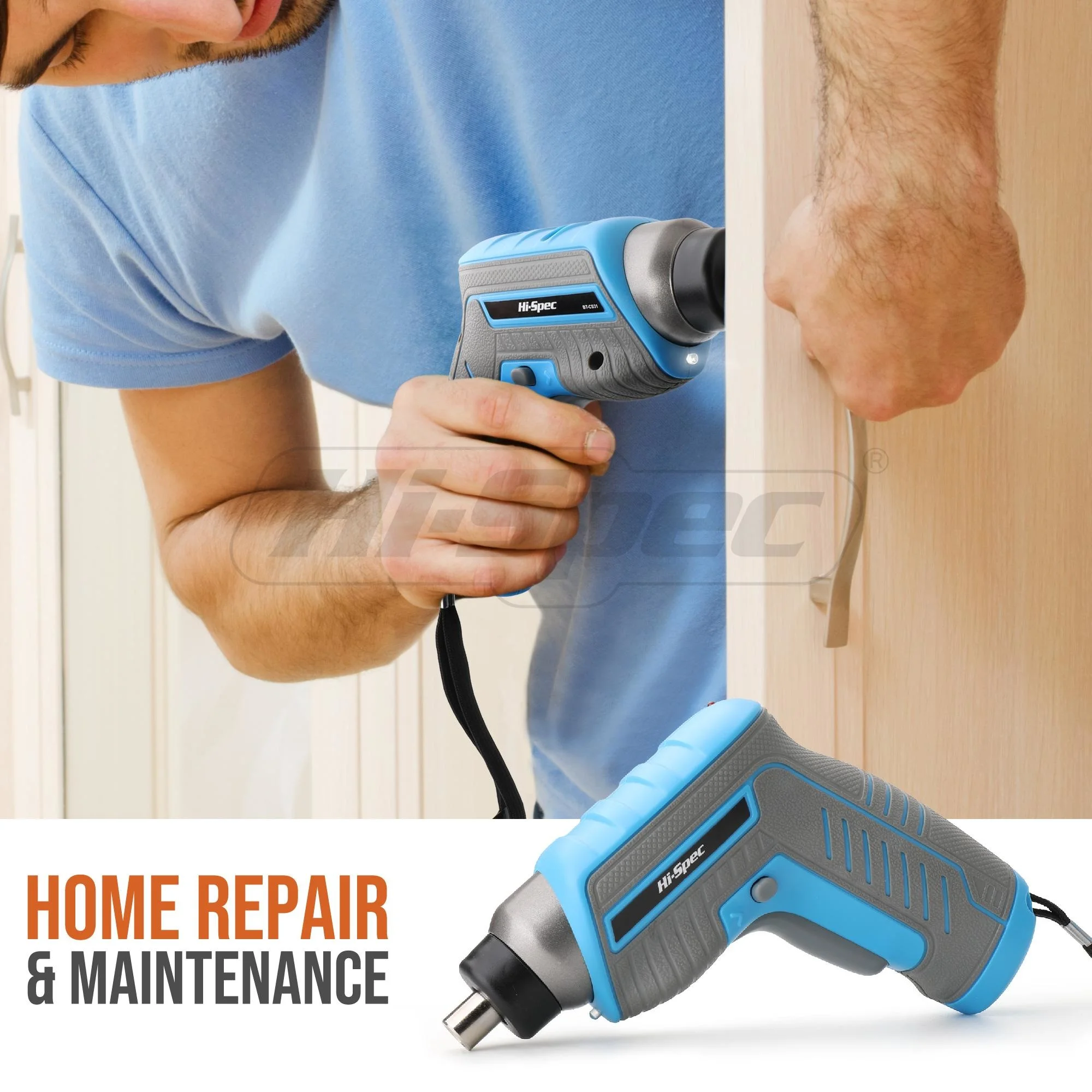 Hi-Spec 35pc 4V USB Electric Screwdriver Li-ion Hand Tool Set Household Tool Kit DIY Tools with Plastic Toolbox Storage Case