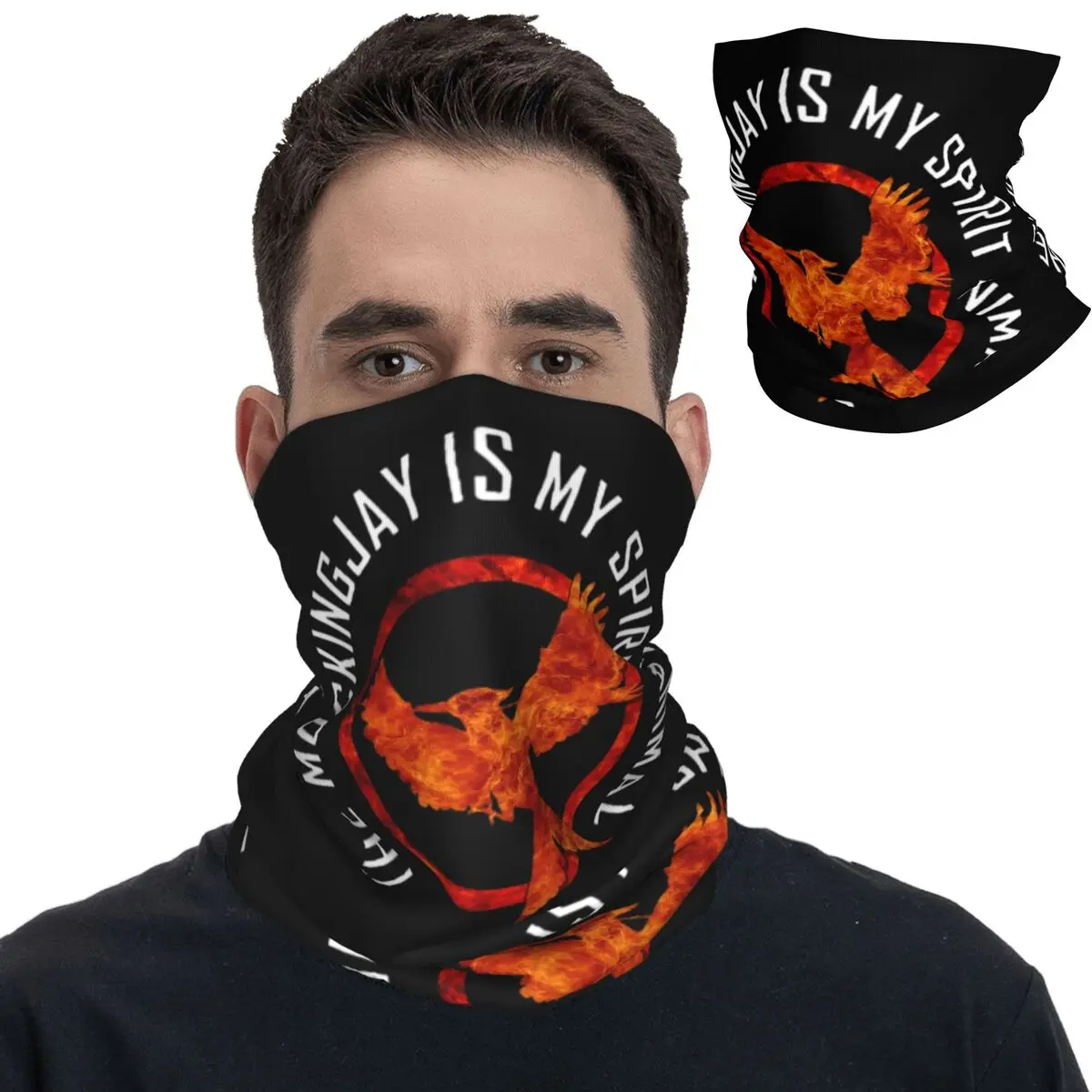 The Hunger Games Mocking Jay Movie Bandana Neck Cover  Spirit Animal Slogan Wrap Scarf Multifunctional Headwear Cycling Unisex