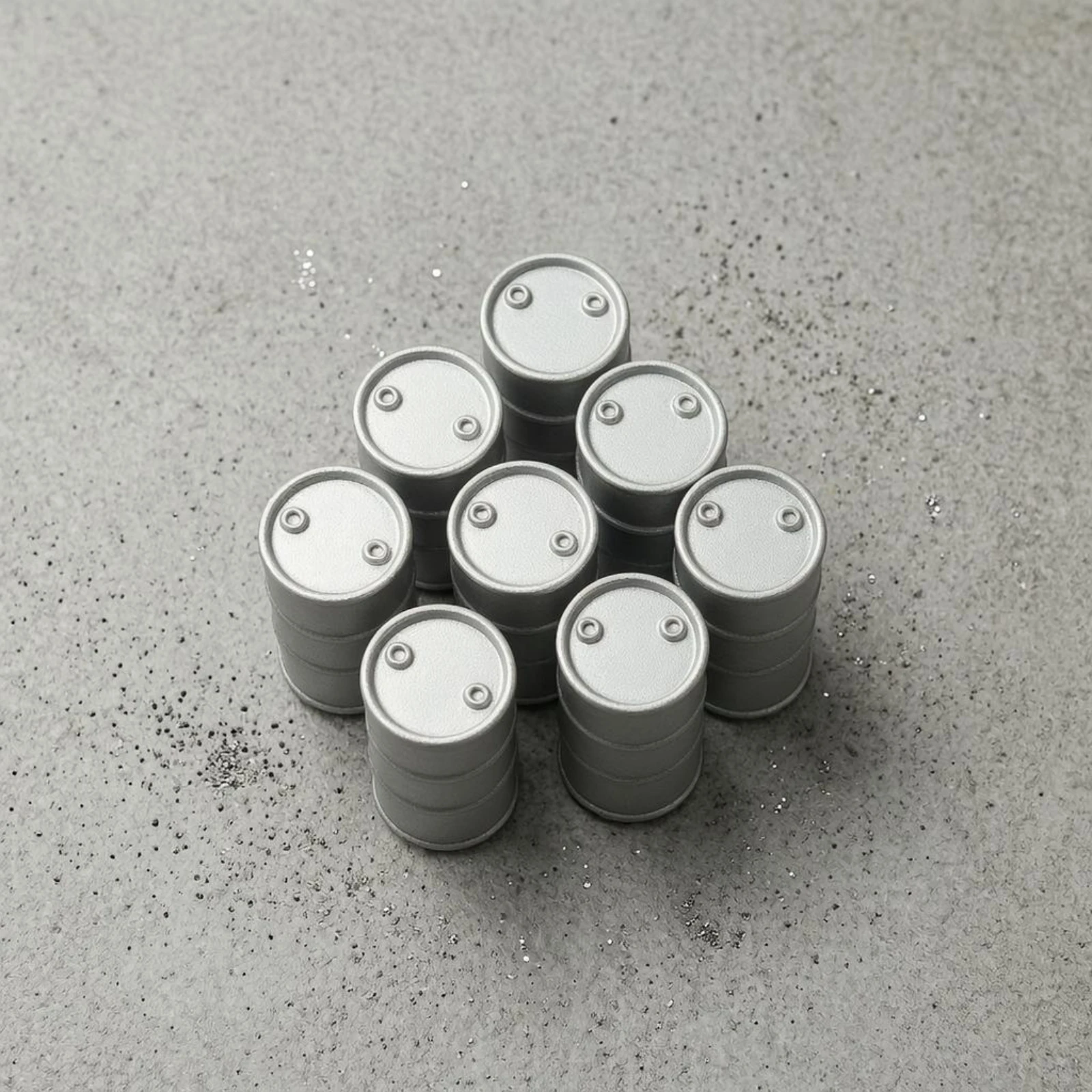 10 Pieces HO Scale Oil Drum Molded Feature Resin Oil Drum Model Miniature Scene Accessory