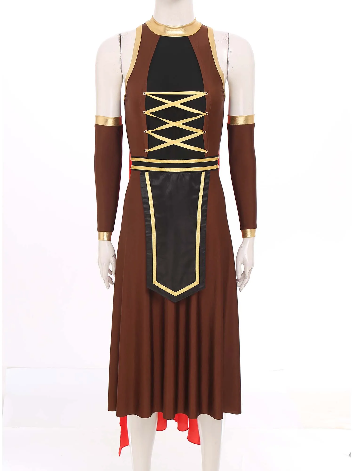 

Women Medieval Roman Warrior Queen Athena Cosplay Dress with Cloak Gladiator Knight King Role Play Dress-up Halloween Costume