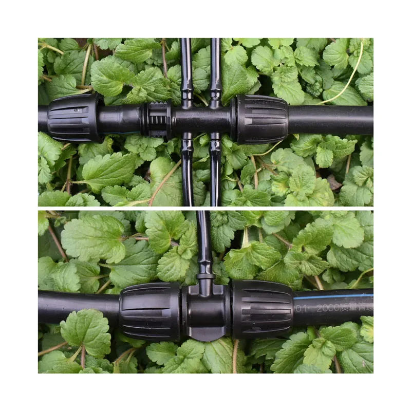 2pcs 16mm PE Pipe Fittings 1/2'' x 4/7mm Pipe Reducing water splitter Connector Lock Nuts Garden Water Hose Farm Irrigation Conn