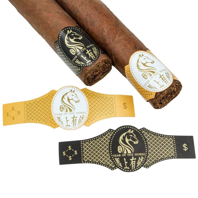 

Chinese Year of the Horse Instant Wealth Cigar Foot Label Sub-label Ring Explosion-proof Foot Anti-crack Cigar Repair Sticker