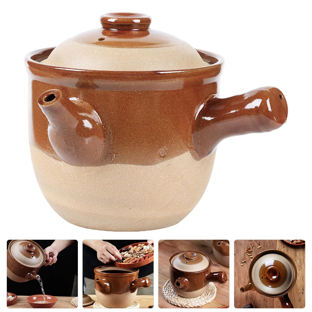 

Traditional Chinese Medicine Cooker Clay Teapot Pottery Soup Porcelain Kettle Health Care Stockpot Medicines Cooking for Stew