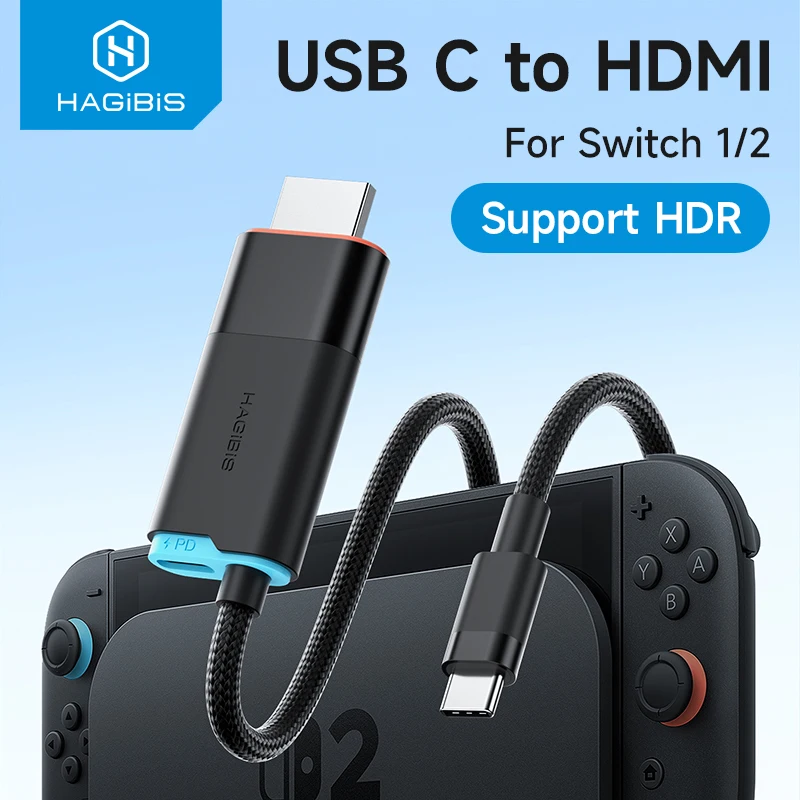 yZ[zHagibis Switch 2 hbN Nintendo Switch/Switch2/OLED 4K@60Hz USB C - HDMI P[uA_v^[ 100W PD d (m[gp\RAROGΉ)