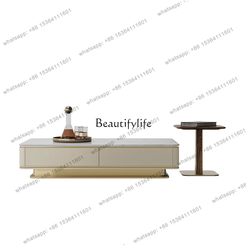 Customization Light Luxury Marble Coffee Table Villa Living Room Home Modern Minimalist Coffee Table