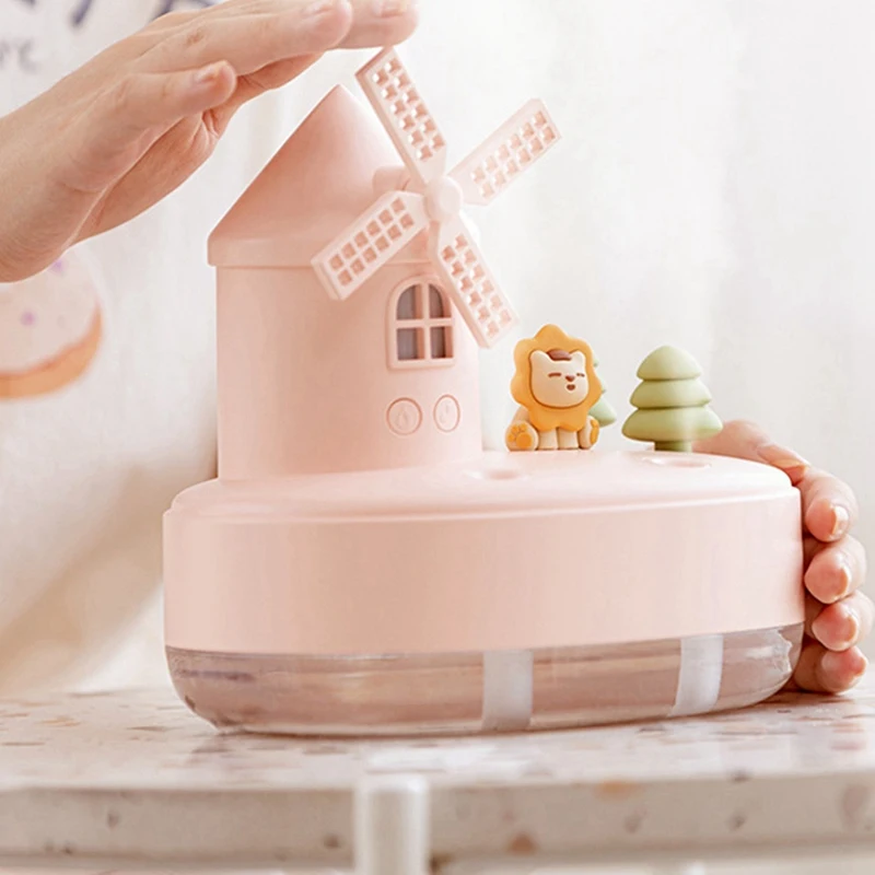 650Ml USB Double Spray Nozzle Humidifier Diffuser LED Light Music Box Humidifier White