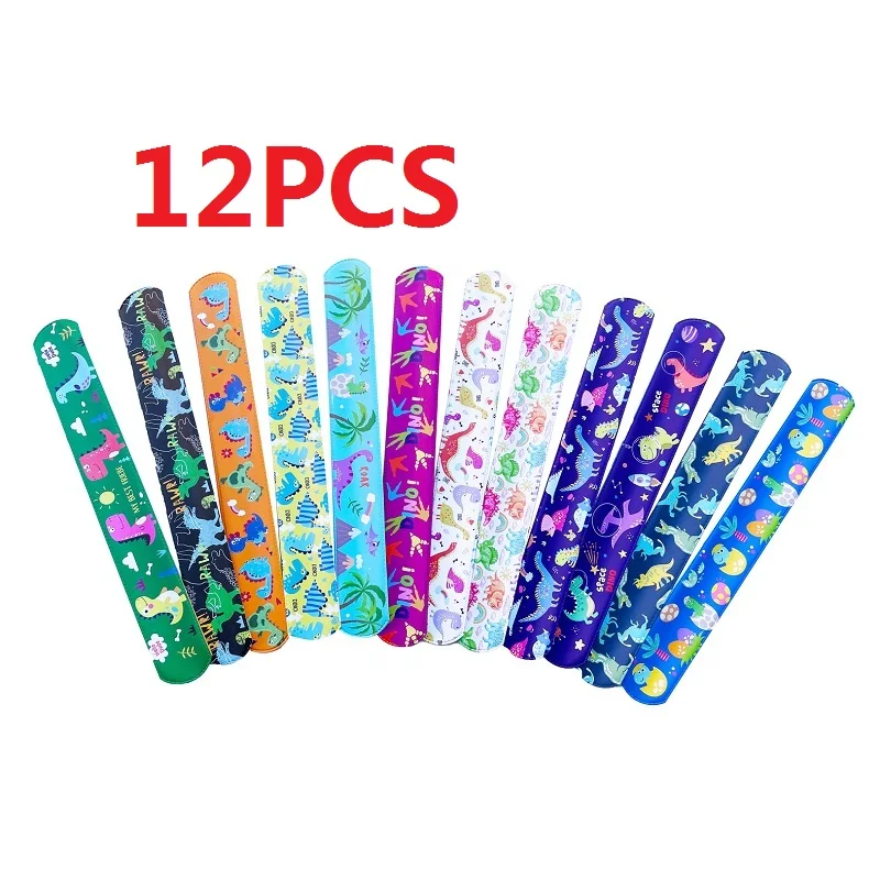12 stücke Cartoon Dinosaurier Schlagen Armband Geschenk Party Dekoration kinder Junge Glücklich Dschungel Wildlife Park Dinosaurier Geburtstag Party – Detail 6