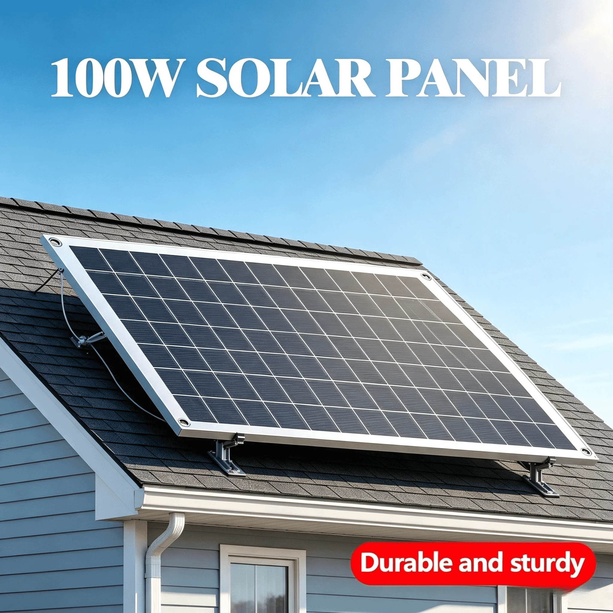 Portable 100W Solar Charging Kit, 12V Panel with 100A Controller and USB Output for Power Banks, RVs, Boats, and Camping