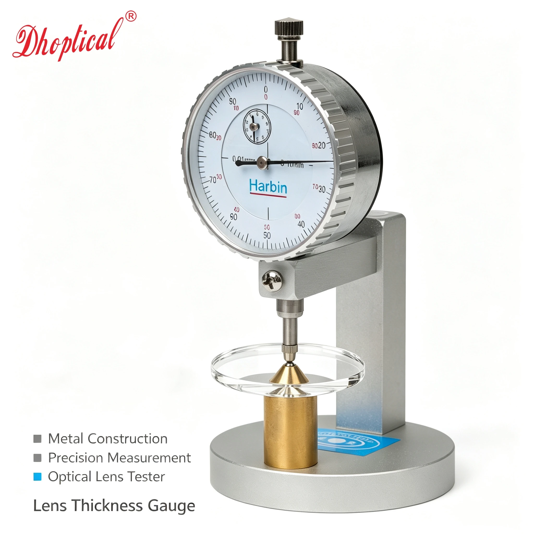 Lens Thickness Gauge Metal Optical Lens Tester Precision Measuring Instrument for Eyeglass Shop