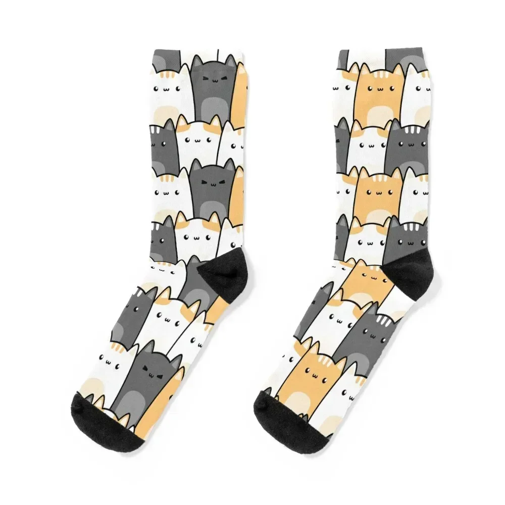 

Cute Cat Faces Socks Crossfit new year Toe sports man Boy Child Socks Women's