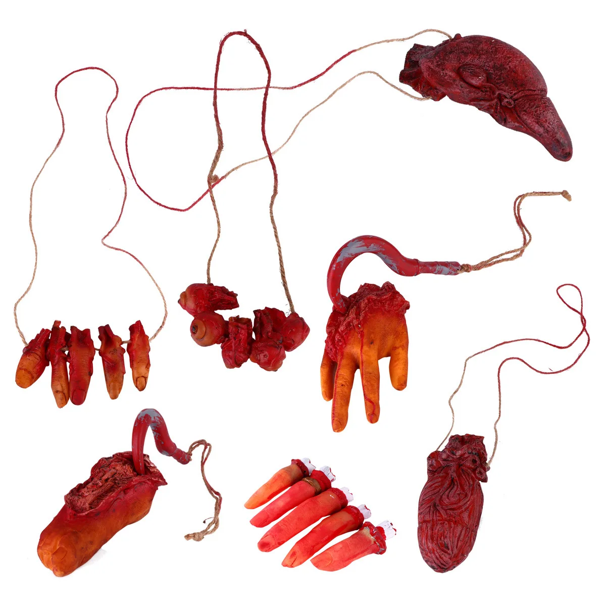 7 pièces main pied accessoire réaliste horreur décor pour accessoire pour maison hantée Halloween fête maison hantée accessoires délicats nouveauté Gag