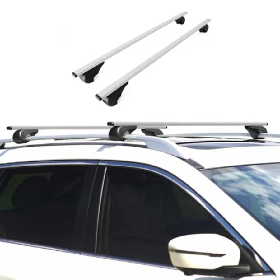 

Roof Rack Cross Bars for Jeep Liberty 2002-2007 Lockable 165Lbs Metal Silver 2Pcs fits Cargo Carriers Kayak Canoe Bike Snowboar