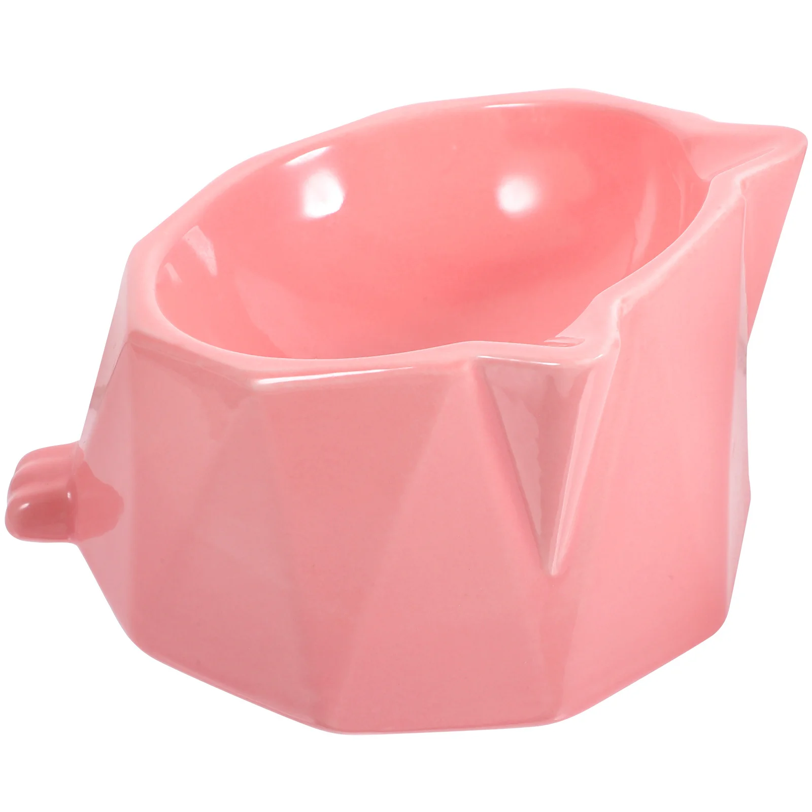 

Geometric Hexagon Pet Ceramic Bowl Pink 15 Degree Inclined Dog Cat Feeder Portable Durable Eco Friendly Pet Bowl