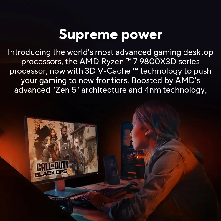 AMD Ryzen™ 7 9800X3D New Processor , 3D V-Cache  8C/16T 120W up to 5.2 GHz, L3=96M 100-100001084 Socket AM5 but without cooler image 4