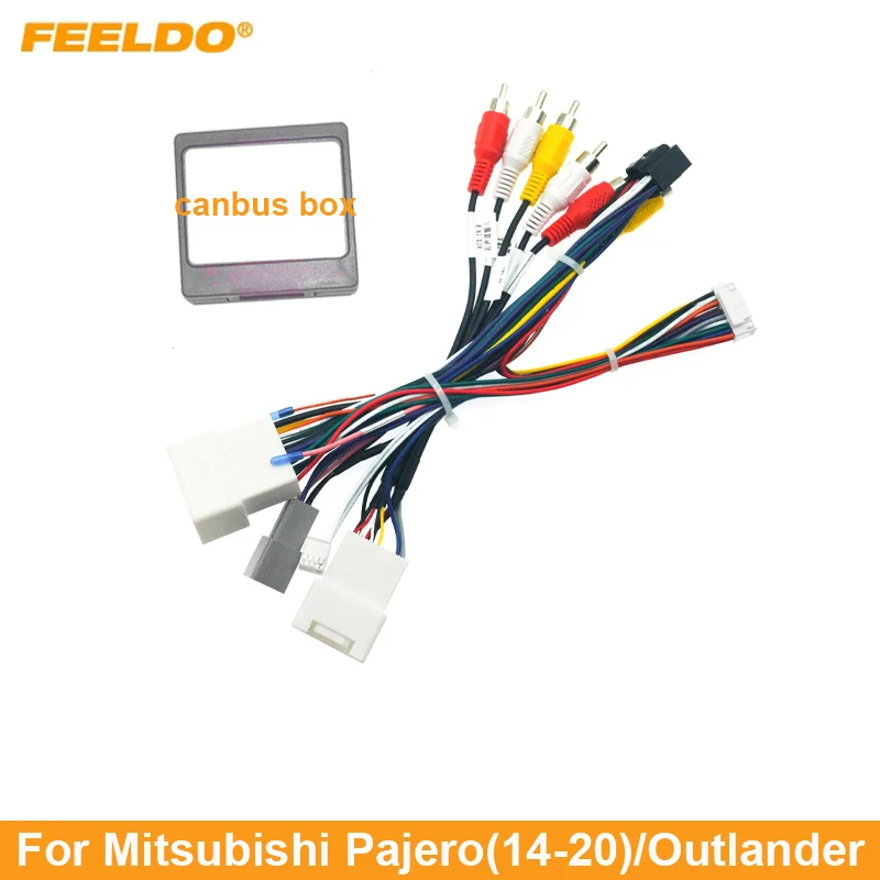 5set Car 16pin Stereo Wiring Harness Adapter With Canbus For Mitsubishi Pajero(14-20)/Outlander(14-16) Stereo Installation