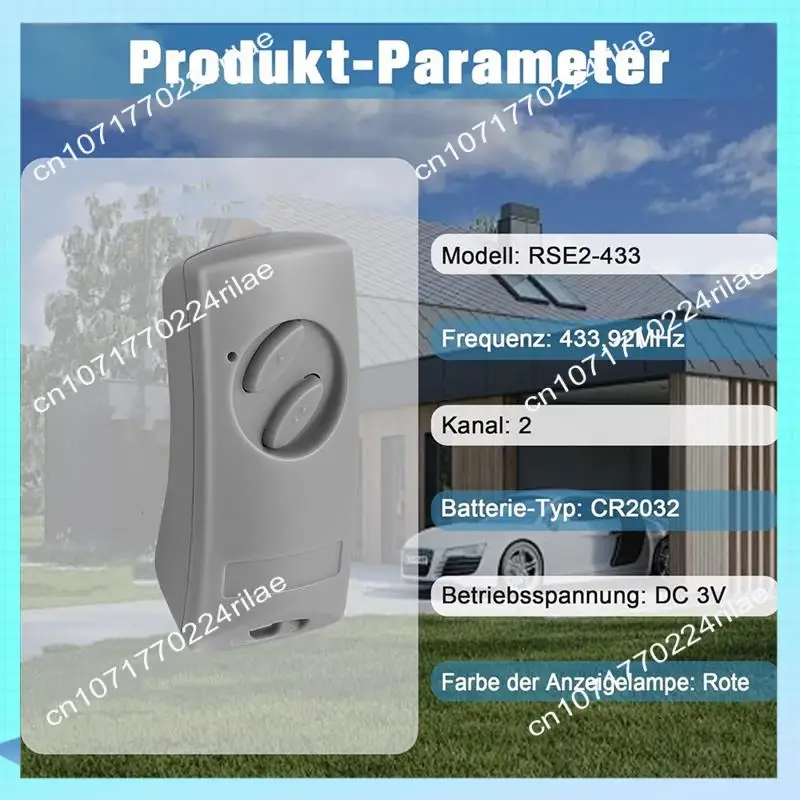 

A17Z 2Pack Garage Door Opener Remote Control 433Mhz For Portronic D2500/D5000/S4000 For Ecostar RSE2-433, RSC2-433, RSZ1-433