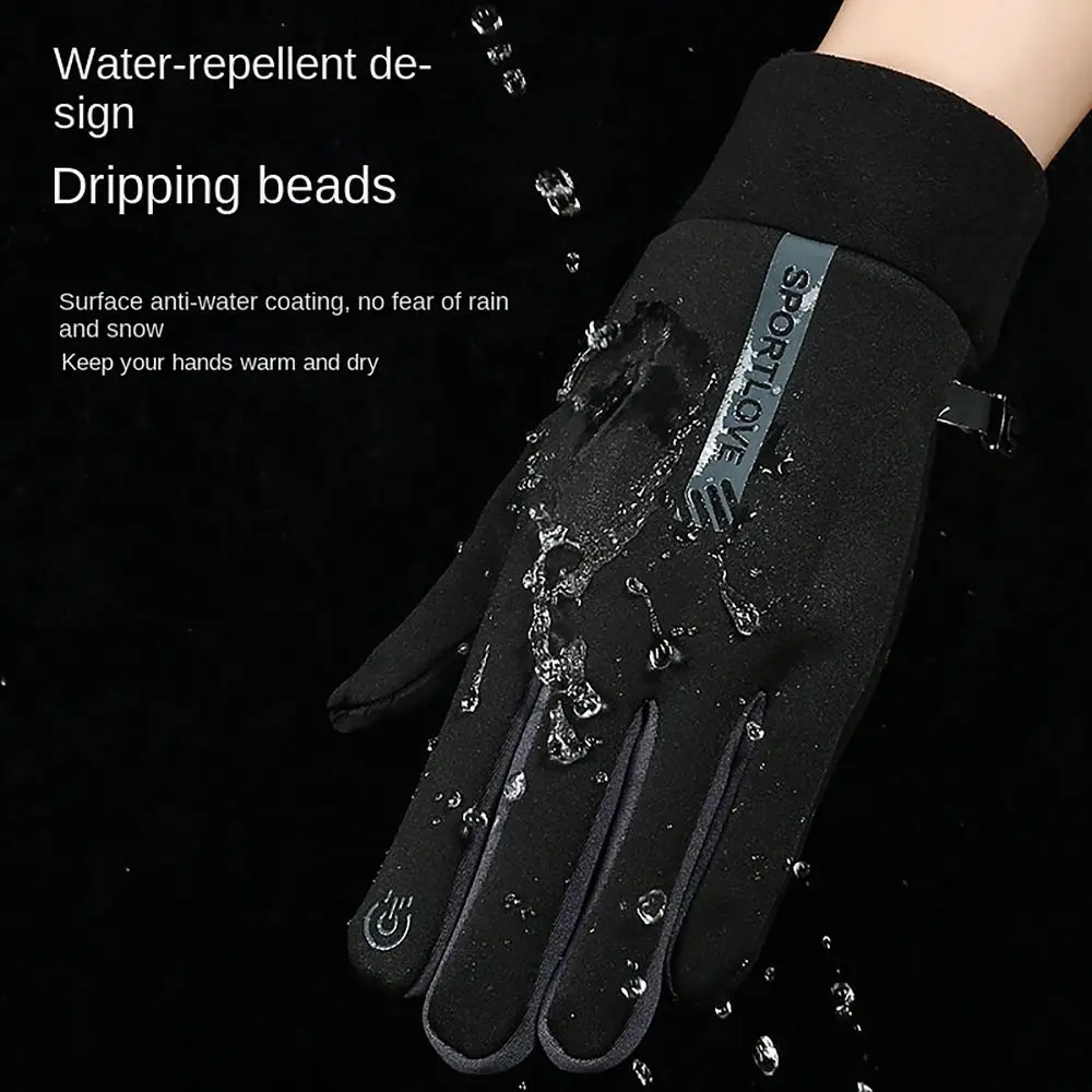 Thermal Fleece Winter Gloves Thicken Windproof Ski Gloves Winter Warm Cold Resistance Touch Screen Gloves & Mittens