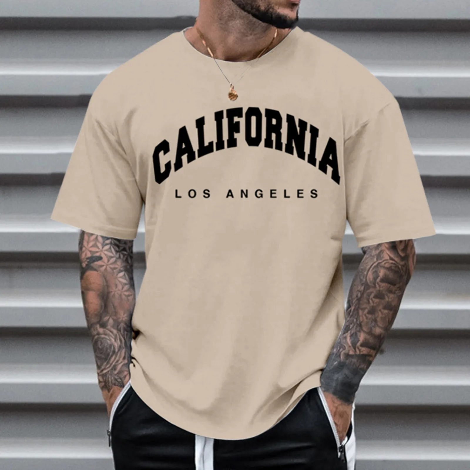 Male Summer Casual Letter Print T Shirt Blouse Short Sleeve Round Neck Tops T Shirt Sportswear Breathable Comfortable