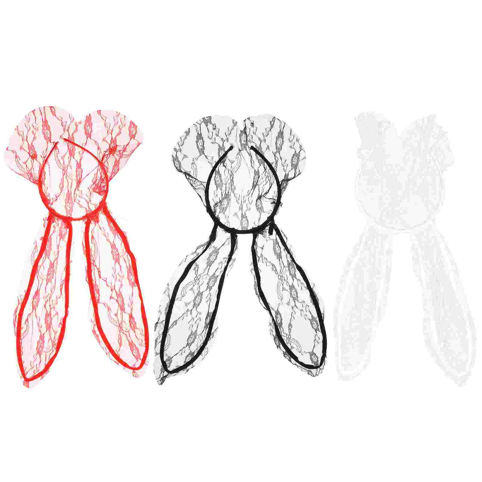 

3 Pcs Veil Headband Creative Hair Bands Nightclub Lace Hairband Fabric Girl Mask