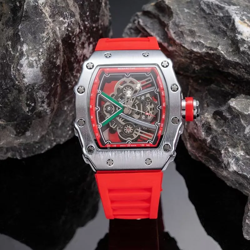 2025 New Men's Large Dial Tonneau-Shaped Watch, Watch Accessories, Women's Stainless Steel Watch, Female Gift, Elegant Watch