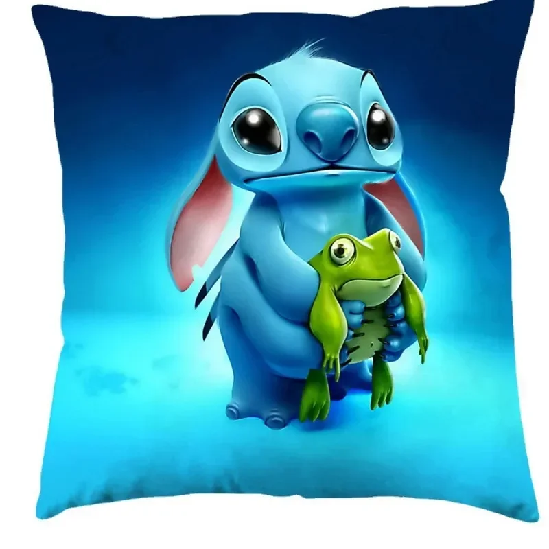 Disney Stitch Cartoon Pillowcase Sofa Cushion Protective Cover Stich Peripheral Car Headrest Cover Birthday Party Decoration