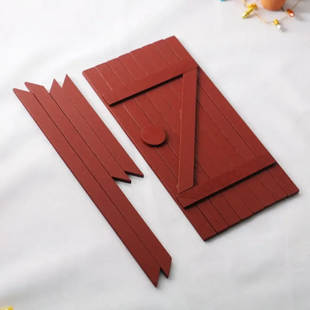 อุปกรณ์ตกแต่งตุ๊กตาจิ๋ว งานฝีมือ กล่องจดหมายจิ๋ว ของตกแต่งคริสต์มาส ประตูไม้จำลอง บันไดจำลอง