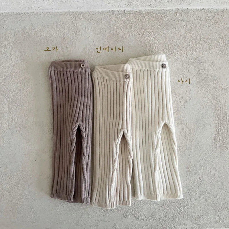 2026 New Infant Toddler Cotton Ribbed Knit Leggings Solid Baby Trousers Autumn Children Pp Pants Baby Boy Girl Stretch Leggings