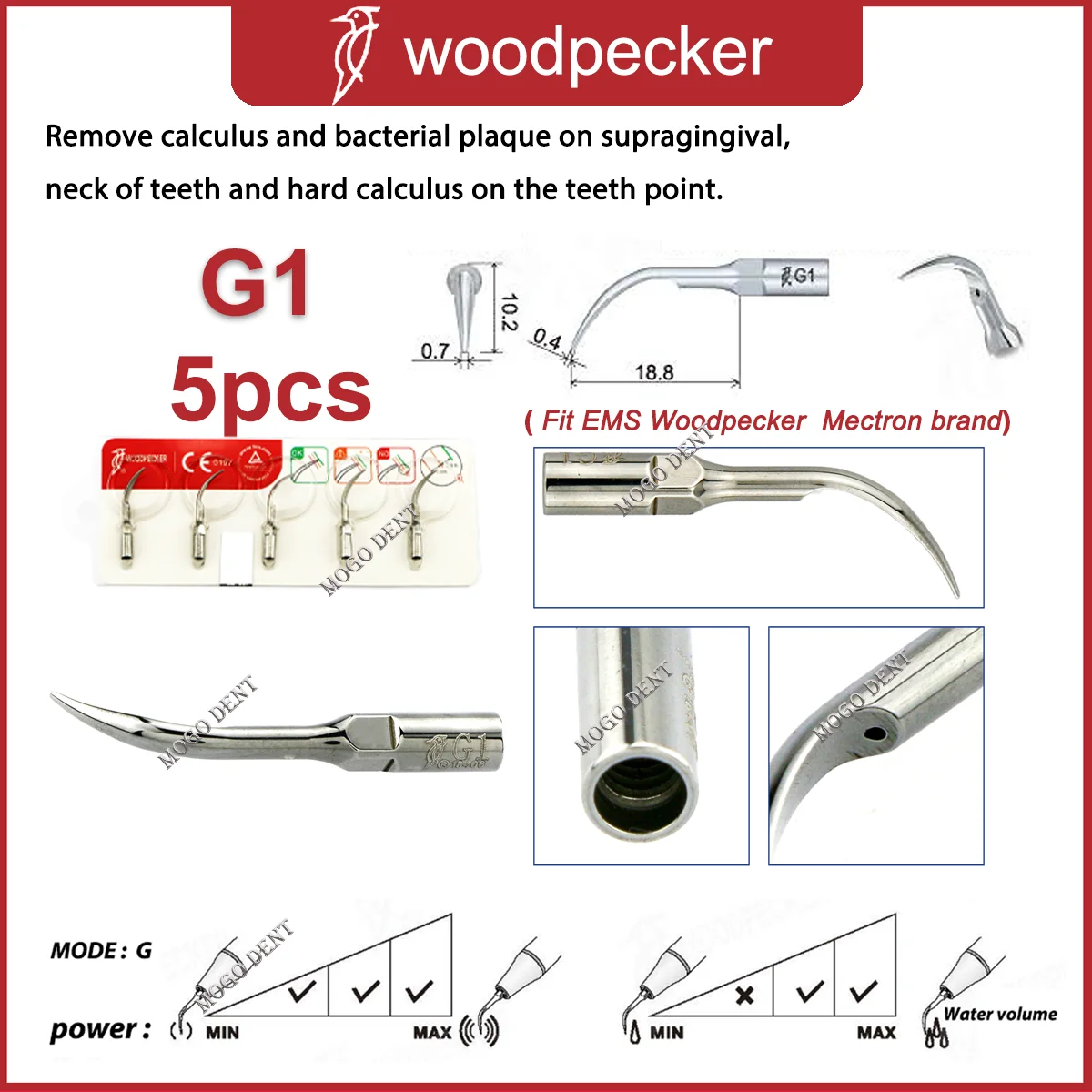 Specht Tandheelkundige Ultrasone Piezo Scaler Handstuk HW-5L Scaler Tips G1 G2 G3 P1 P3 P4 Fit EMS En Mectron Ultrasone Scaler