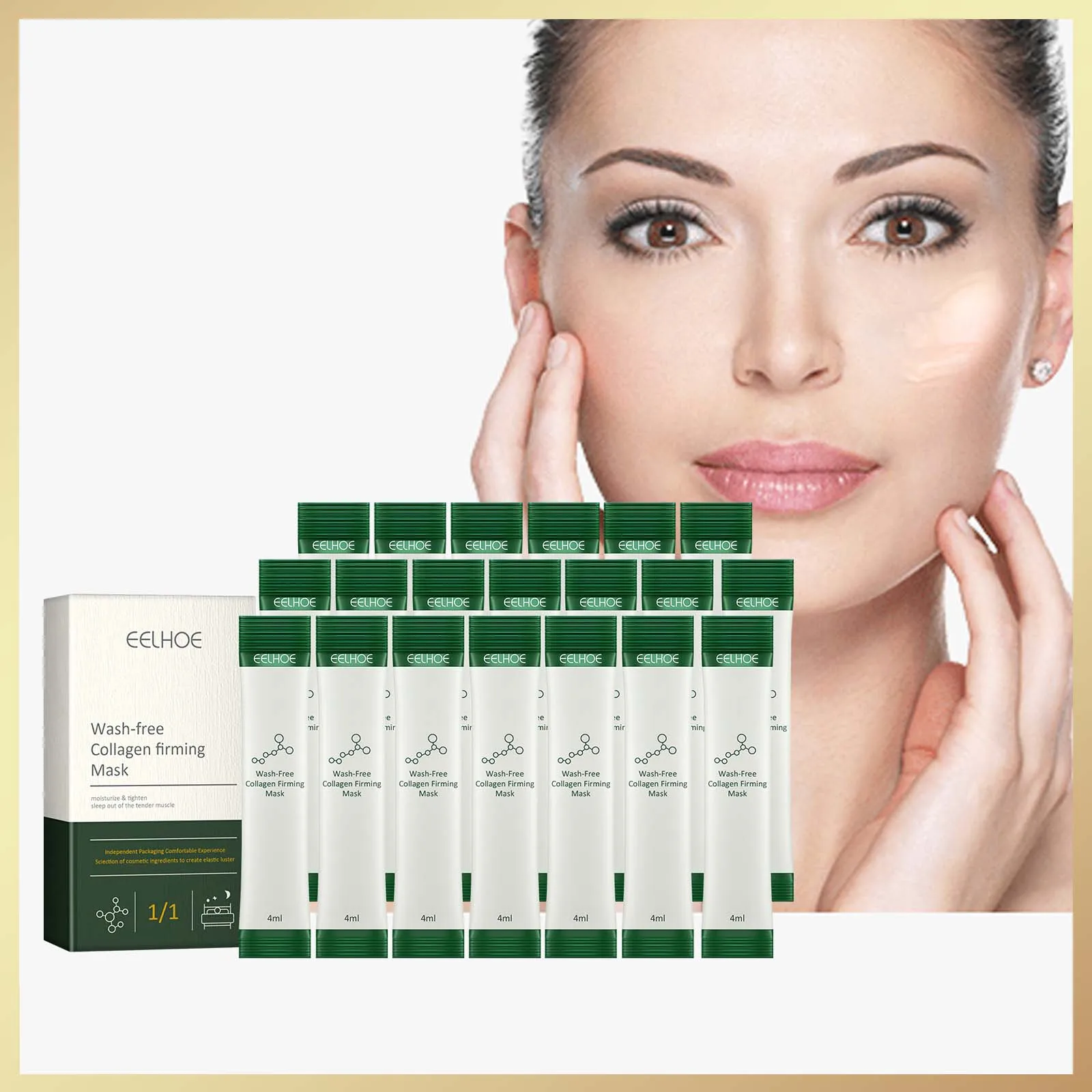 20Pcs Collagen Firming Mask Moisturizing Anti-Aging Hydrating Wash-Free Sleeping Facial Masks Nourishing Smooth Skin Care