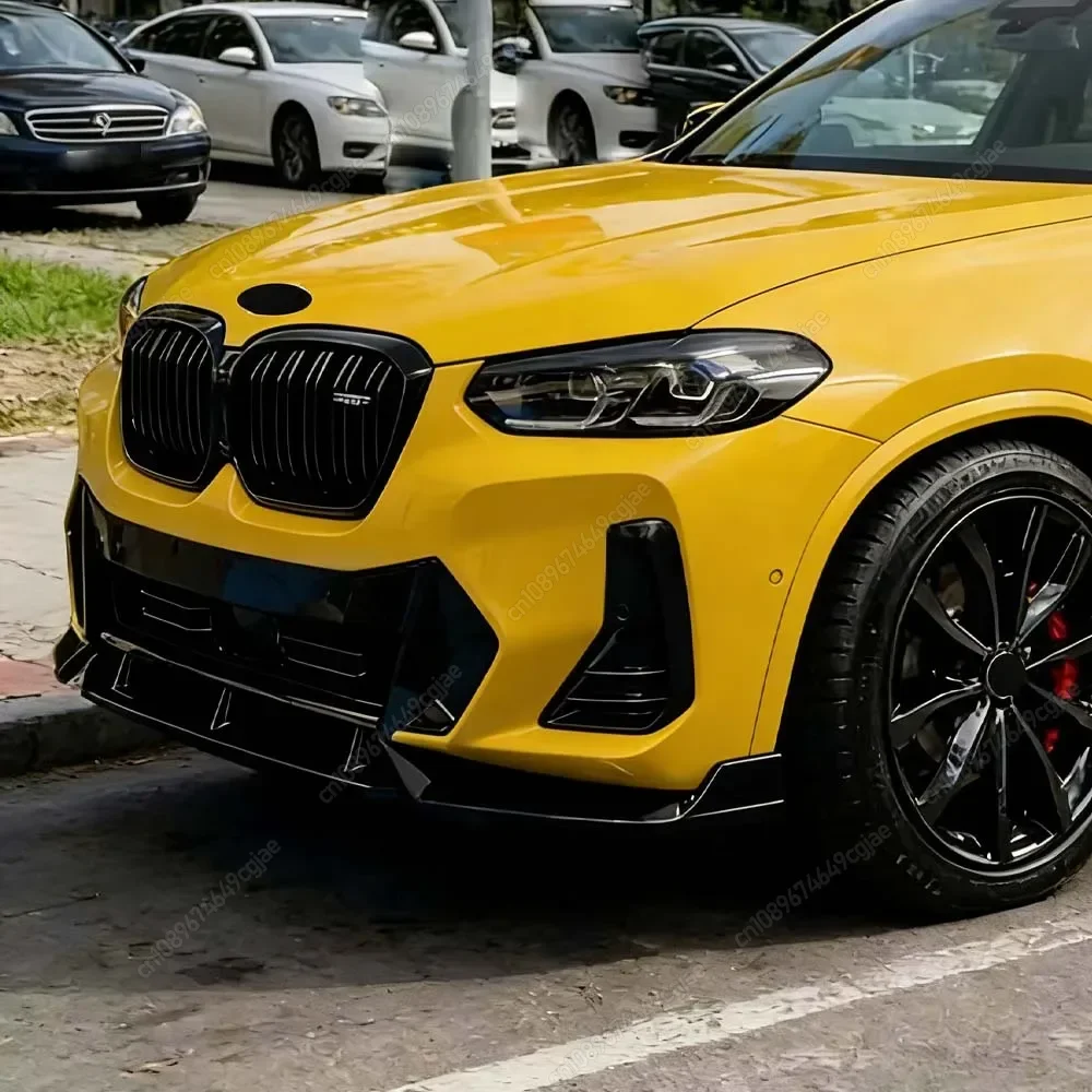 4PCS Car Front Bumper Lip Splitter Spoiler Diffuser For BMW X3 G01 X4 G02 M40i M40d M-Pack M-Sport 2017-2021 Protector Cover Kit