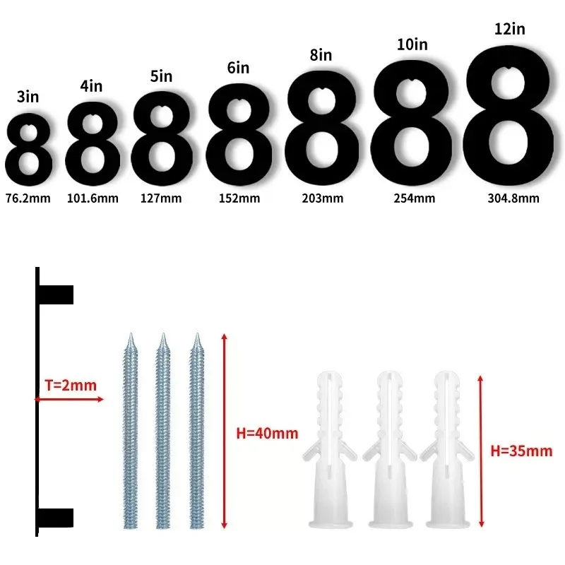 15/20/30 سنتيمتر الفولاذ المقاوم للصدأ أرقام المنزل العائمة المسمار تثبيت عنوان تسجيل لوحة الباب رقم اللوحة لشارع المنزل في الهواء الطلق