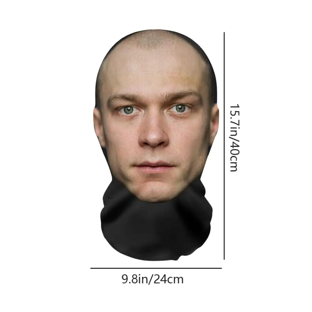 Maska 3D bezszwowa Yura Borisov, nakładka na głowę, John Pork, uśmiechnięta, rekwizyty do cosplay na imprezę, ochrona przed promieniowaniem UV, wzór Ronaldo