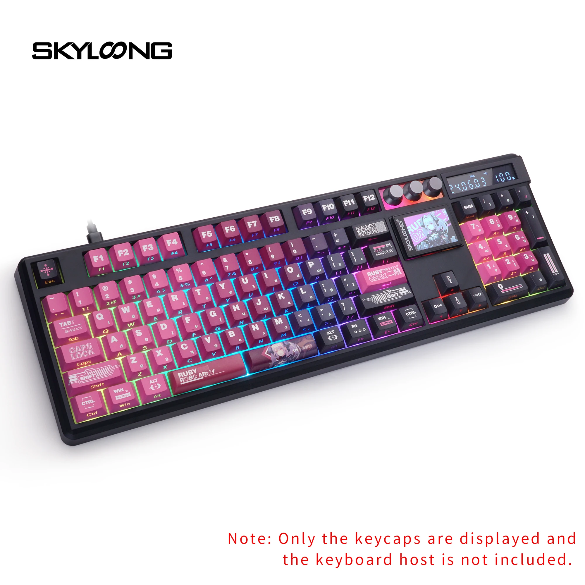 Imagem -06 - Skyloong Teclas com Gravação Lateral Perfil Cereja Pbt Tiro Duplo 127 Peças Série Quntum Mech para Teclado de Jogos