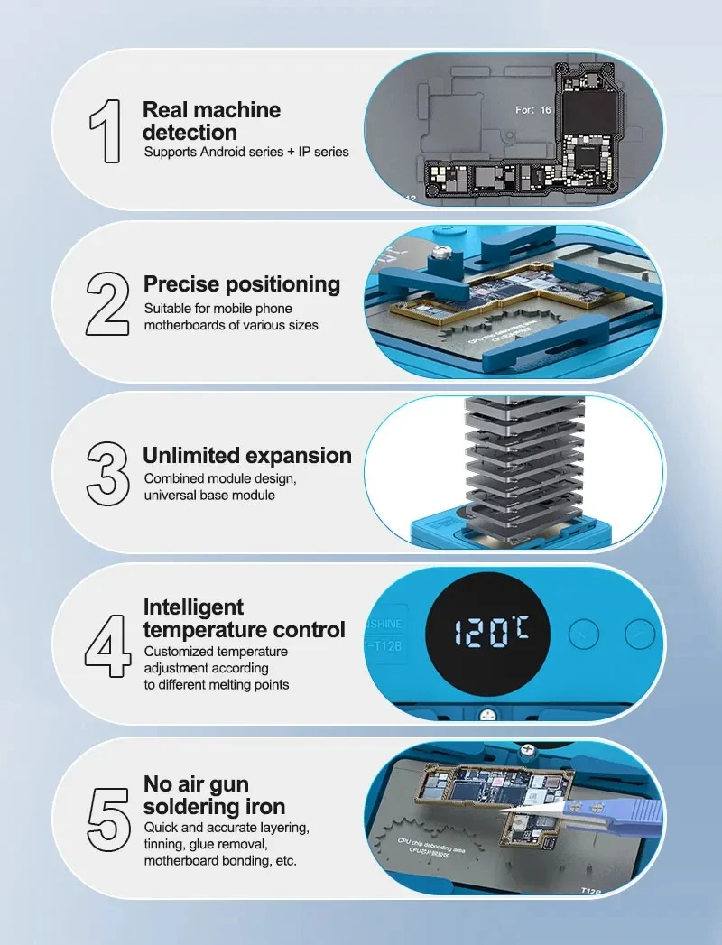 SUNSHINE SS-T12B Universal Pre-Heating Station for IP 7G-16ProMAx Android LCD Screen Motherboard Disassembly Heating Platform