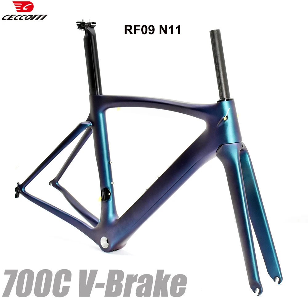 CECCOTTI-Chameleon Color Carbon Road Bike Frame, V Brake Bicycle Frameset, DIY Color Framework