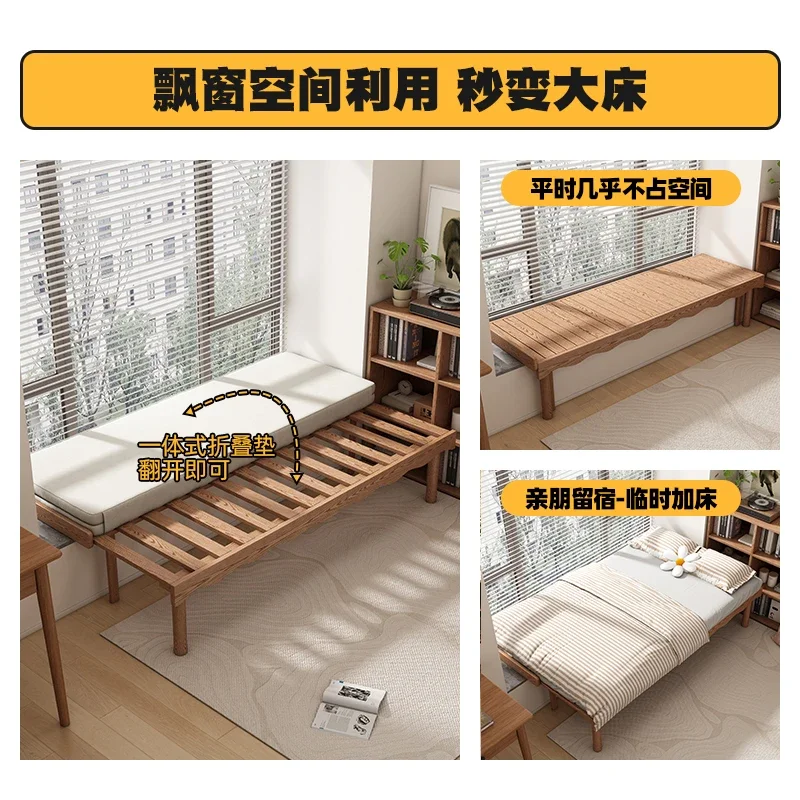 bay window retractable bed 1.2 meters guest second bedroom small apartment folding study overnight bed new window sill