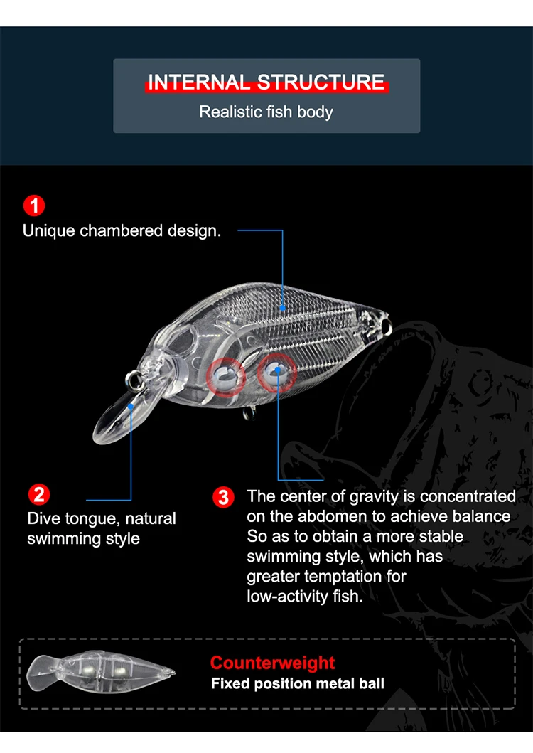 6,8 cm 17,5 g 2019 Harter Angelköder Slient Kurbel Kurbelköder Japan Hechtbarsch Bass Fishing Wobbler Schwimmender künstlicher Köder – Detail 4