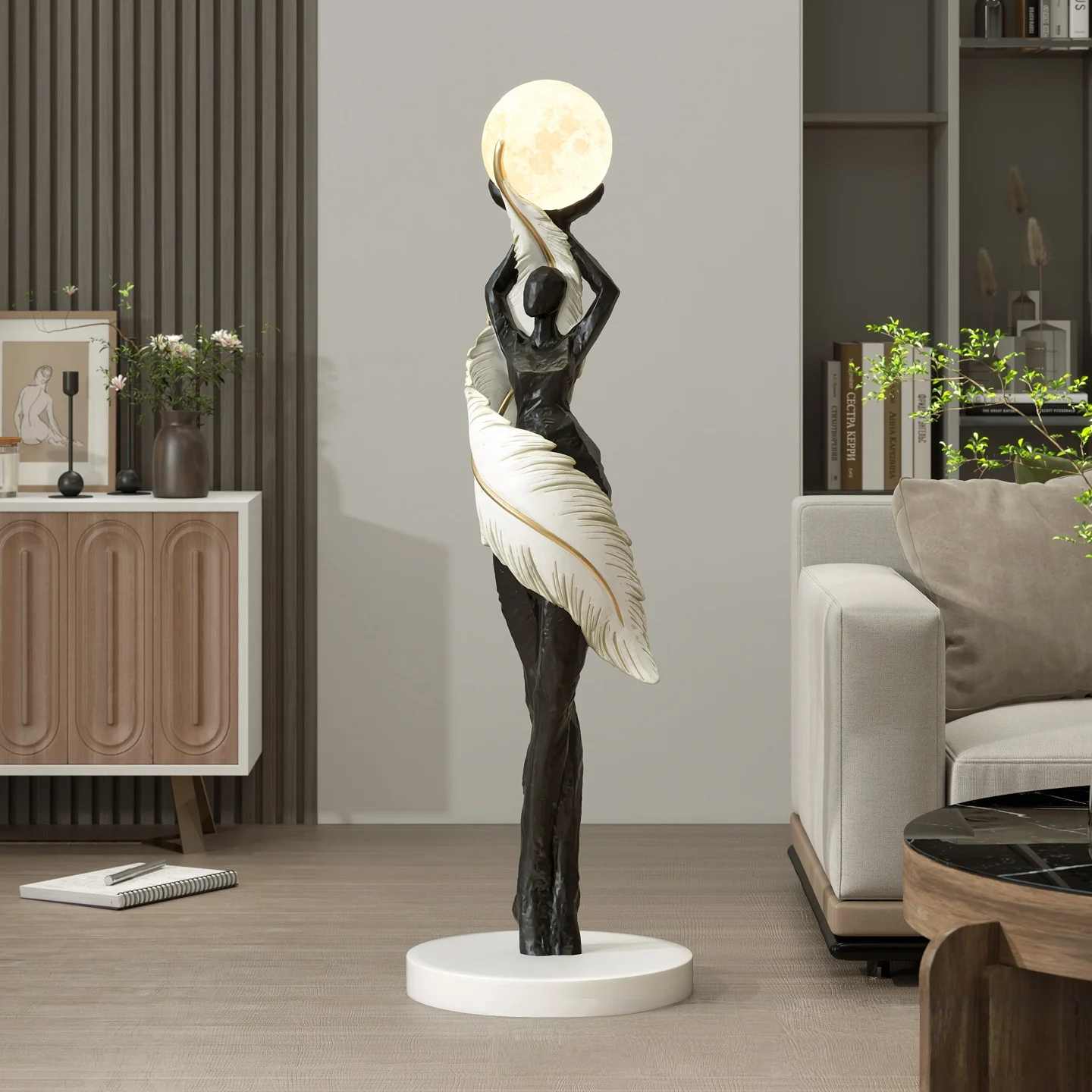 Lámpara de pie de arte moderno, luces de decoración del hogar, sala de estar, dormitorio, lámparas de ambiente humanoide, sofá, escultura de alta gama, iluminación LED