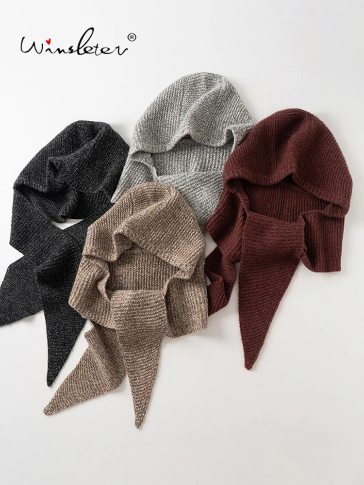 Winsleter-65%Wool 35%Cashmere Elegant Knit Hat, Riding Windproof, Unisex OL Versatile Warm Scarf Cap, 2026 Autumn New A6O450CC