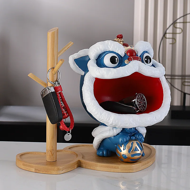 Lion dance entrance key storage ornament home living room decoration gift festival handmade